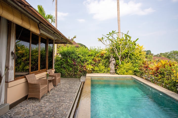 Peaceful villa rice field views private pool-Ubud.