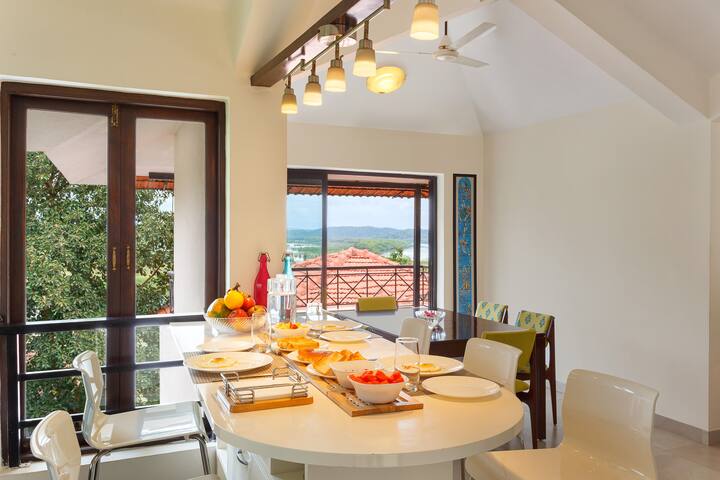 The breakfast table laid out with a lovely meal for you and your family