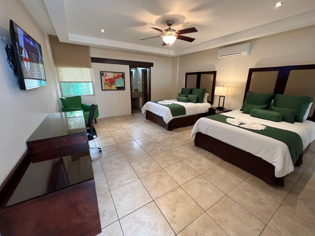 Bedroom with 2 queen beds. 