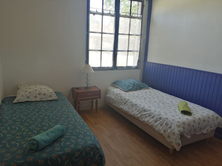 房间， 2张单人床