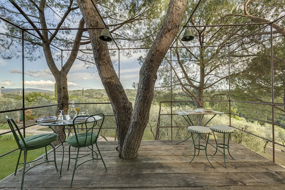 A glass treehouse in an olive grove, Florence, Tuscany, Italy, photo 6 of 10