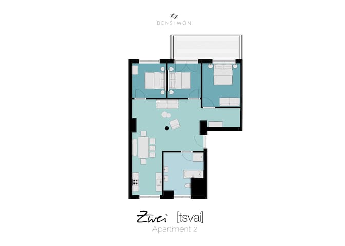 Interior Design 3 – Bedroom Apartment with Balcony gallery image 5