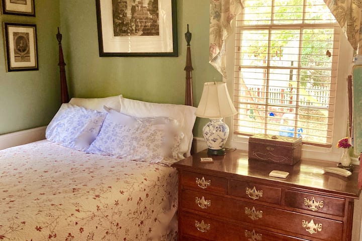 Hogarth Above the 1810 Bed, Regency Box On the 1775 Chippendale Chest in the Downstairs Bedroom
