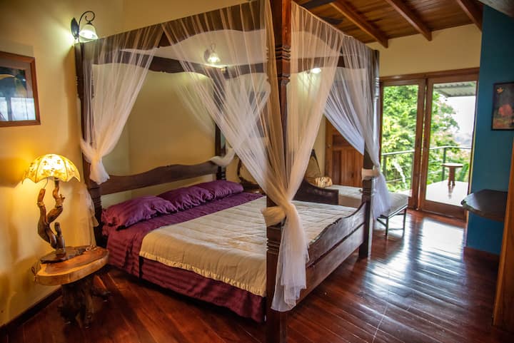 غرفة النوم الرئيسية
- حمام كامل
- شرفة خاصة تطل على الغابات المطيرة والمحيط