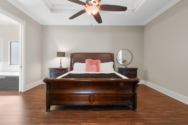 King bed in the main master bedroom