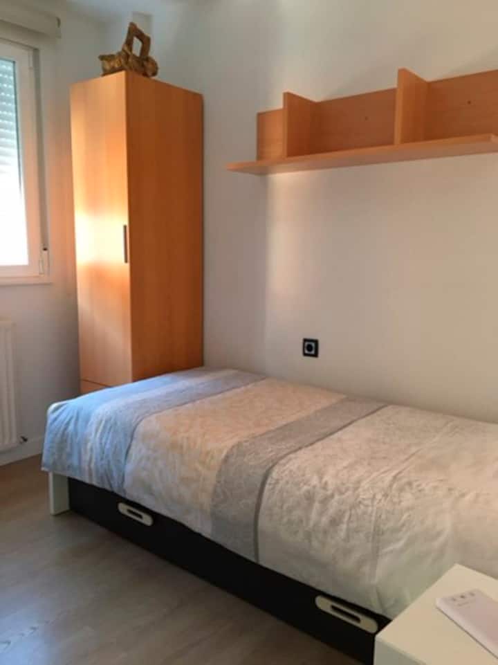 Bedroom with 90-year-old trundle bed