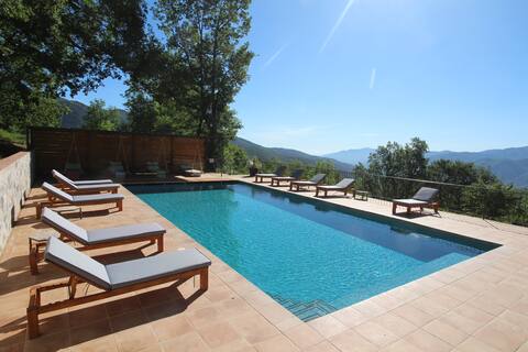 Mountain gites with stunning views, pool and sauna