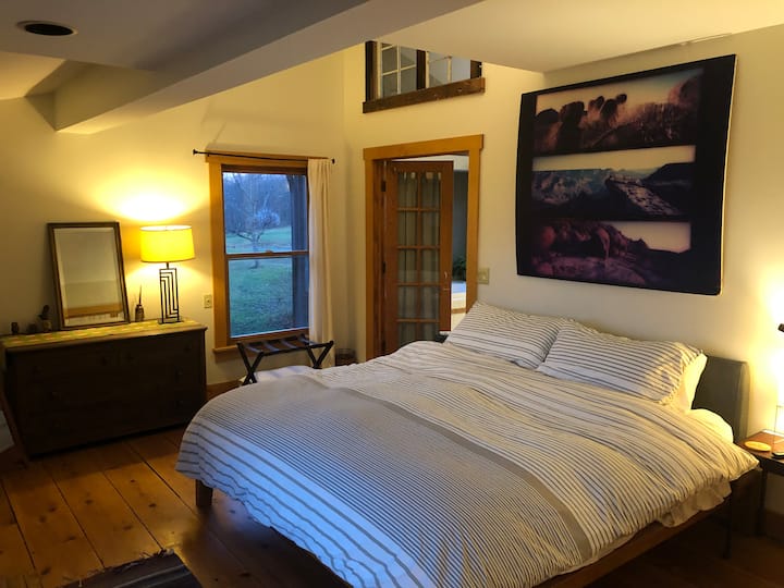 Primary bedroom with king bed