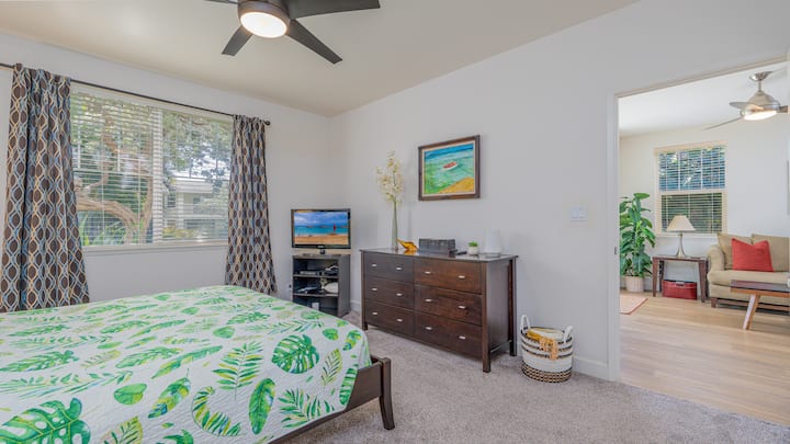 Dormitorio principal, cama Cal King, Smart TV.