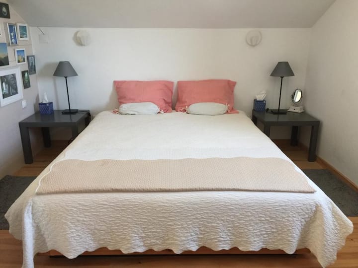 160cm wide bed in Larger Bedroom.