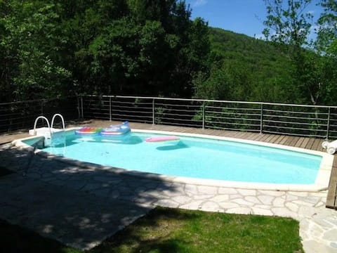 traditional cottage with pool