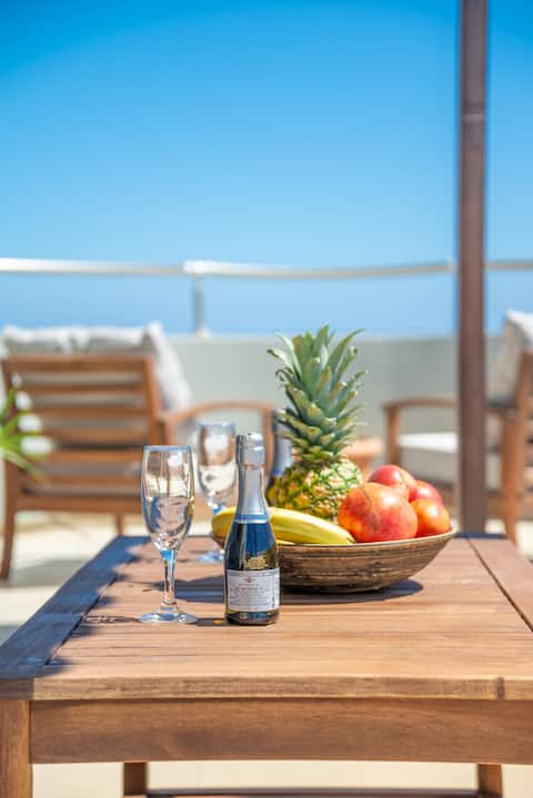 Beach Front Boho Penthouse Overlooking the Sea