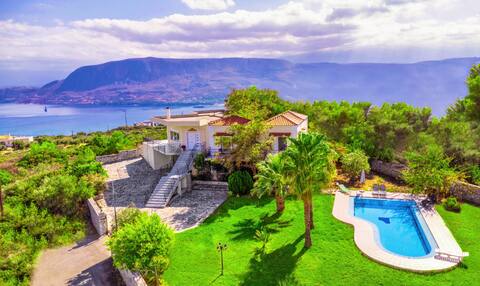 Villa Afroditi near CHQ Airport w/ Pool & Bay View