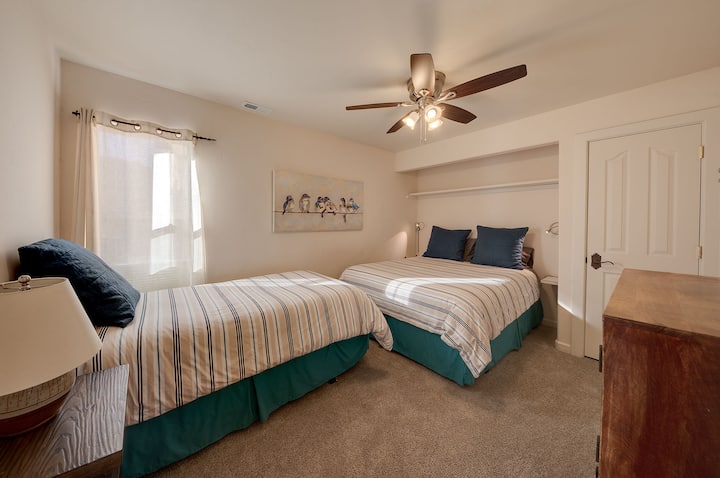 3rd bedroom with Queen bed and twin XL bed, note this is the smallest bedroom.