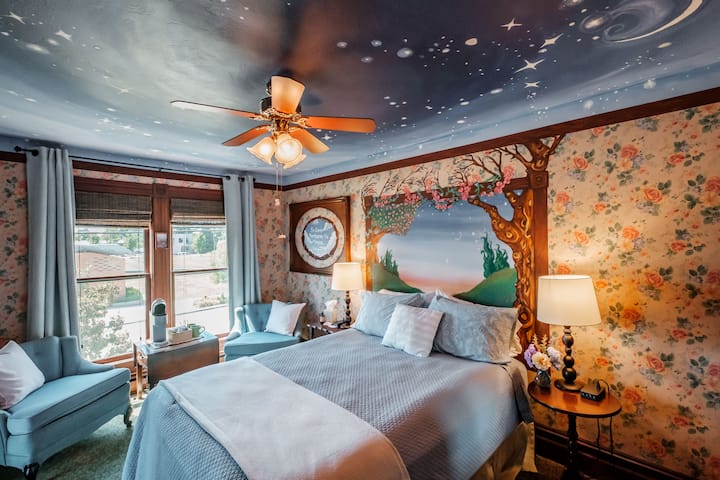 غرفة ليلية مليئة بالنجوم - سرير بحجم كبير وحمام داخلي