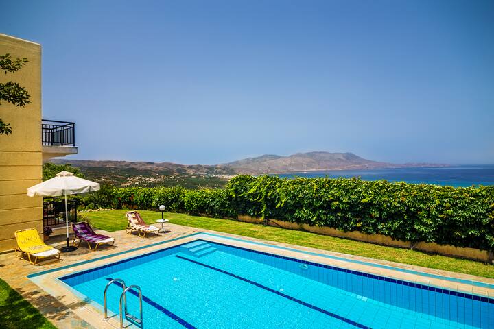 Two storey stone built house with private pool