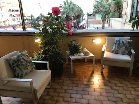 Accommodation in period building, sea view terrace