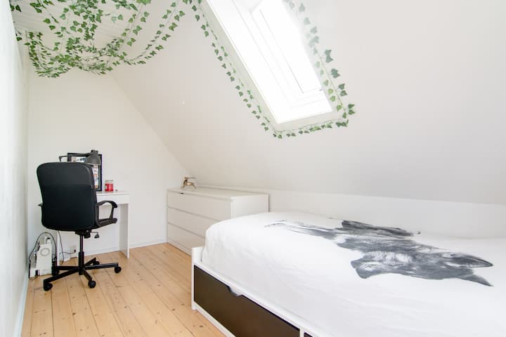 Dormitorio con cama individual