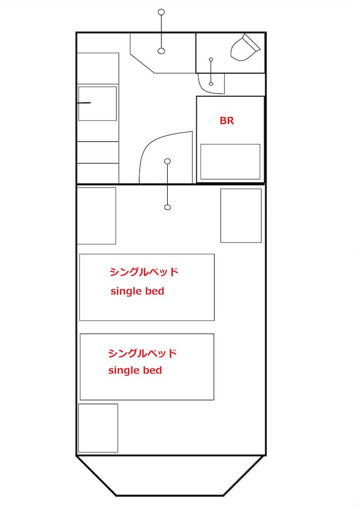 3f-a 会津若松市繁華街中心! 観光、スノボの拠点 2名料金 同ビル内9部屋有 セルフチェック - 会津若松市