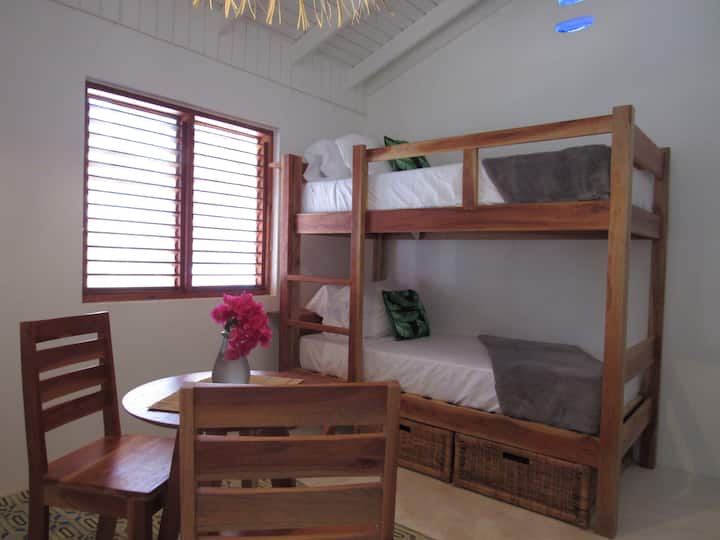 second bedroom has bunk beds