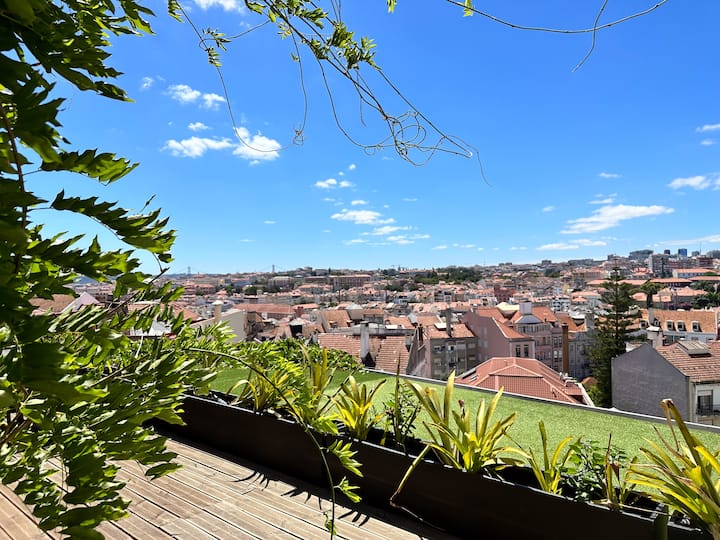 Panoramic View Over 100 Stairs Up - Lisbon