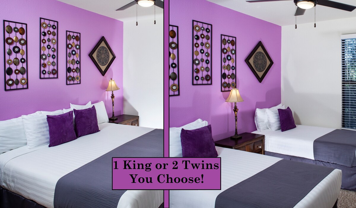 ห้องนอนที่ 3 ปรับแต่งด้วยเตียงคิงไซส์ 1 เตียงหรือเตียงเดี่ยวขนาดใหญ่ 2 เตียง 