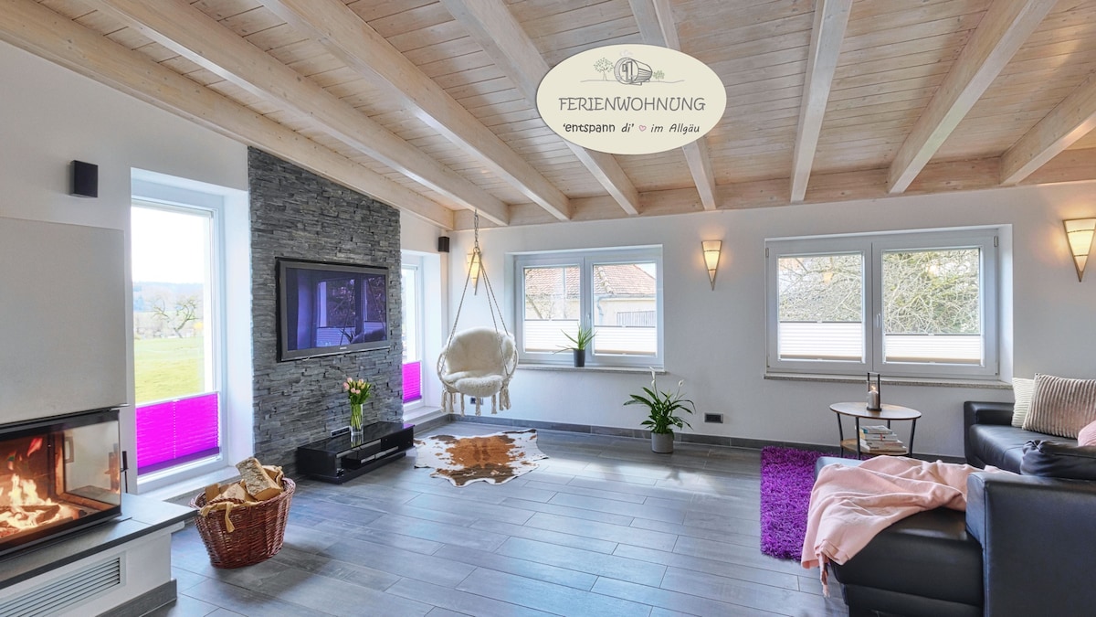 Living room overlooking the countryside