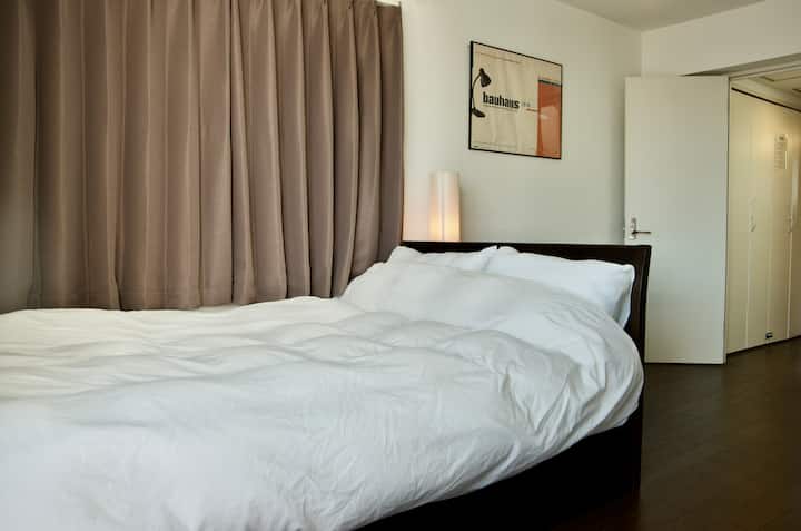 Главната спална соба, со приватен балкон.