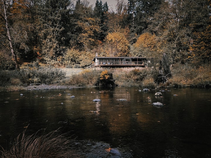 Mid-Century Riverfront Cabin - Seclusion Awaits!