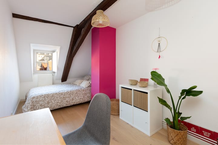 室内庭院房间，配备书桌和储藏室