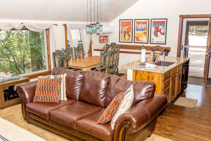 Queen sized pull-out sofa bed with fresh linens provided