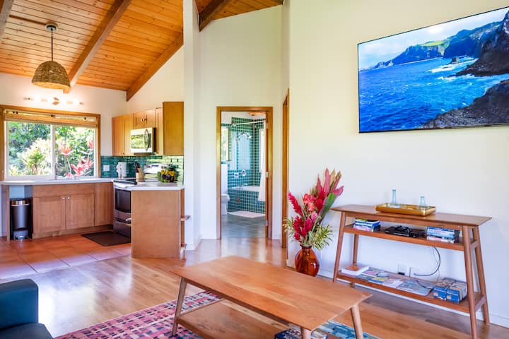 Open concept kitchen and living area