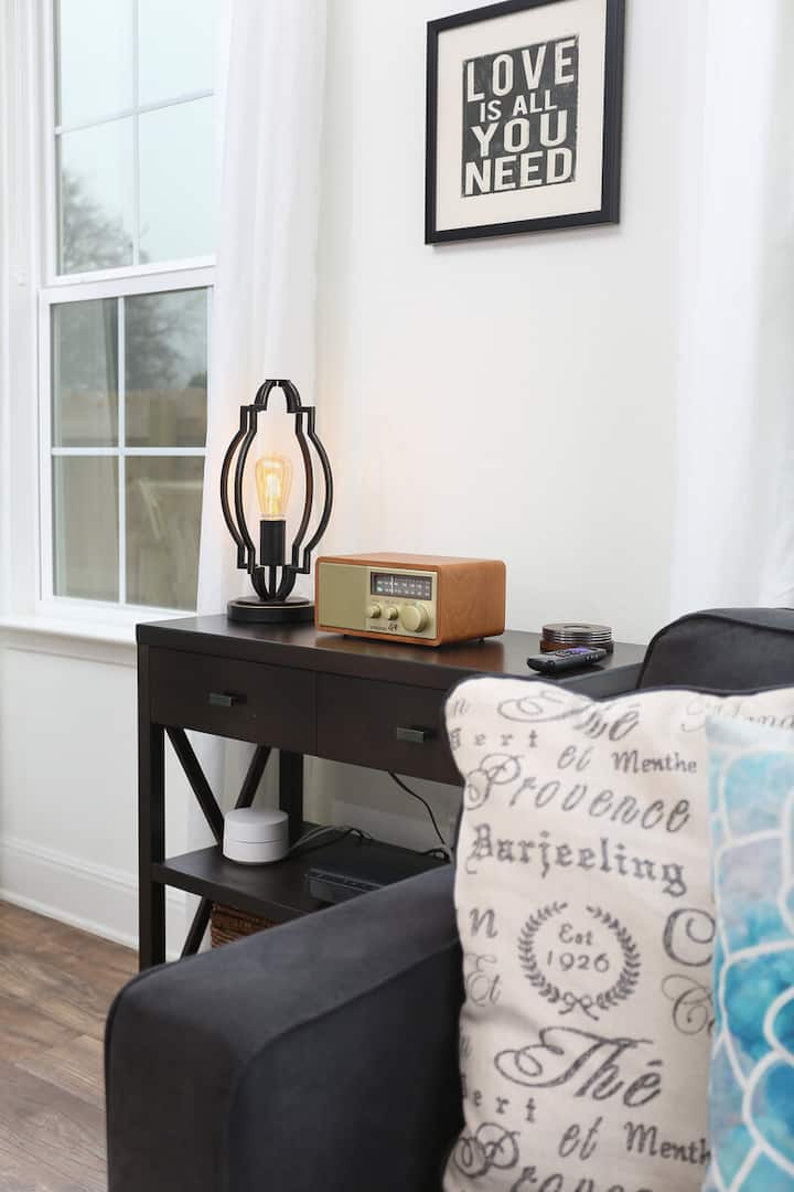 All you need is love. Enjoy the San Antonio radio waves with a retro receiver