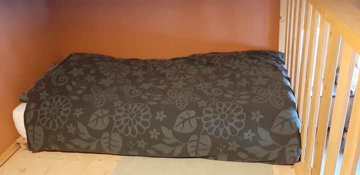las dos camas del loft también se pueden juntar.