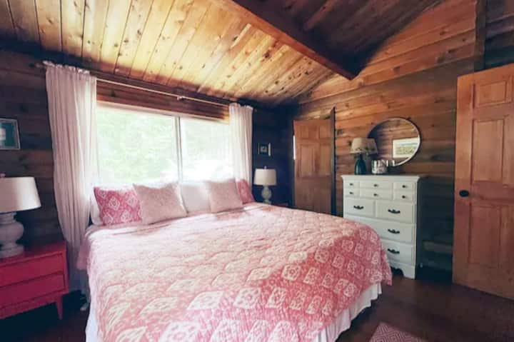 Bedroom #3 with king bed and small ensuite bathroom