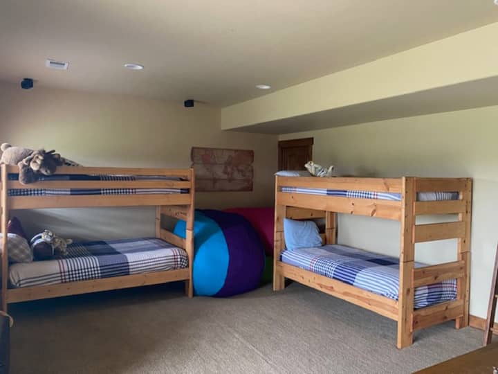 Bunk room in basement