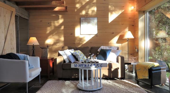 Living room area with sofa bed.