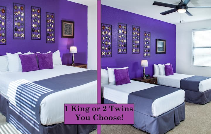 Master Bedroom in each unit. Customize 1 king or 2 twin beds
