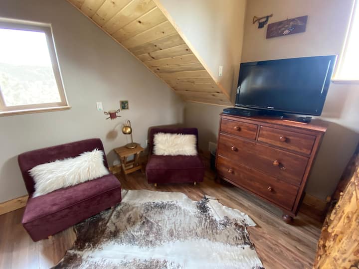 Loft TV - fully stocked with DVDs or hook up your laptop to connect online