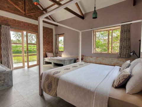 Tetebatu Superior bedroom Superb Rice fields View