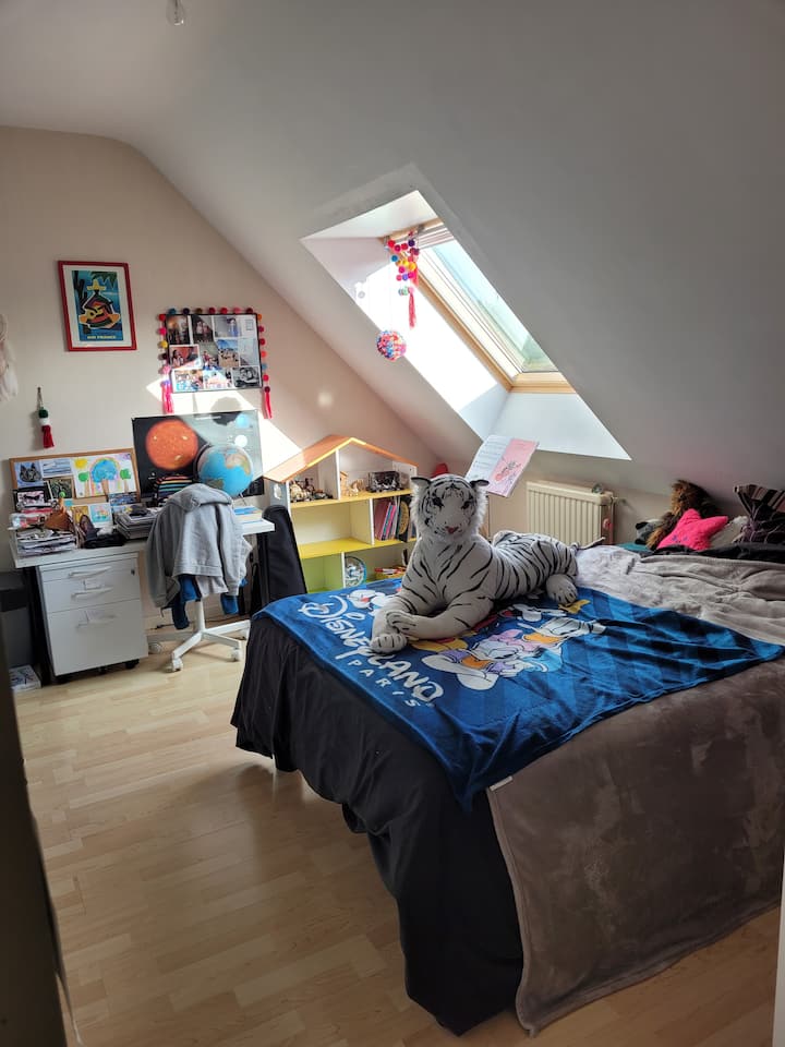 第三間臥室，樓上有雙人牀