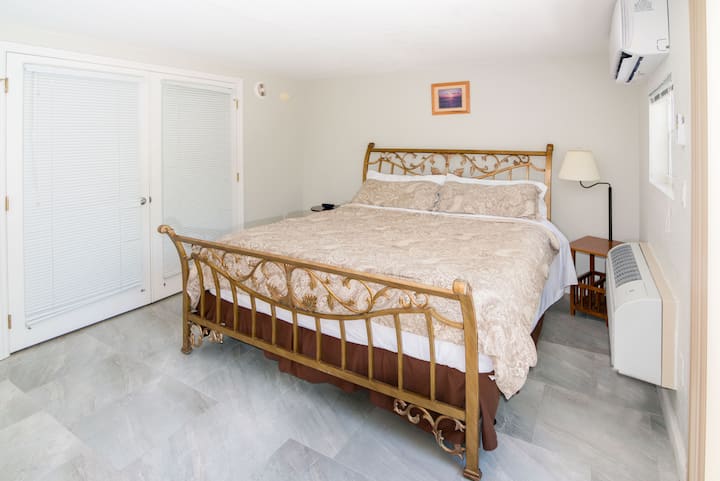 1st floor bedroom with king size bed.  It has it's own air conditioner.