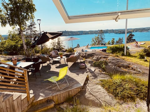 Dream on Älgö with fantastic views and pool