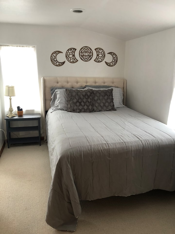 Very comfortable queen size bed for resting!  