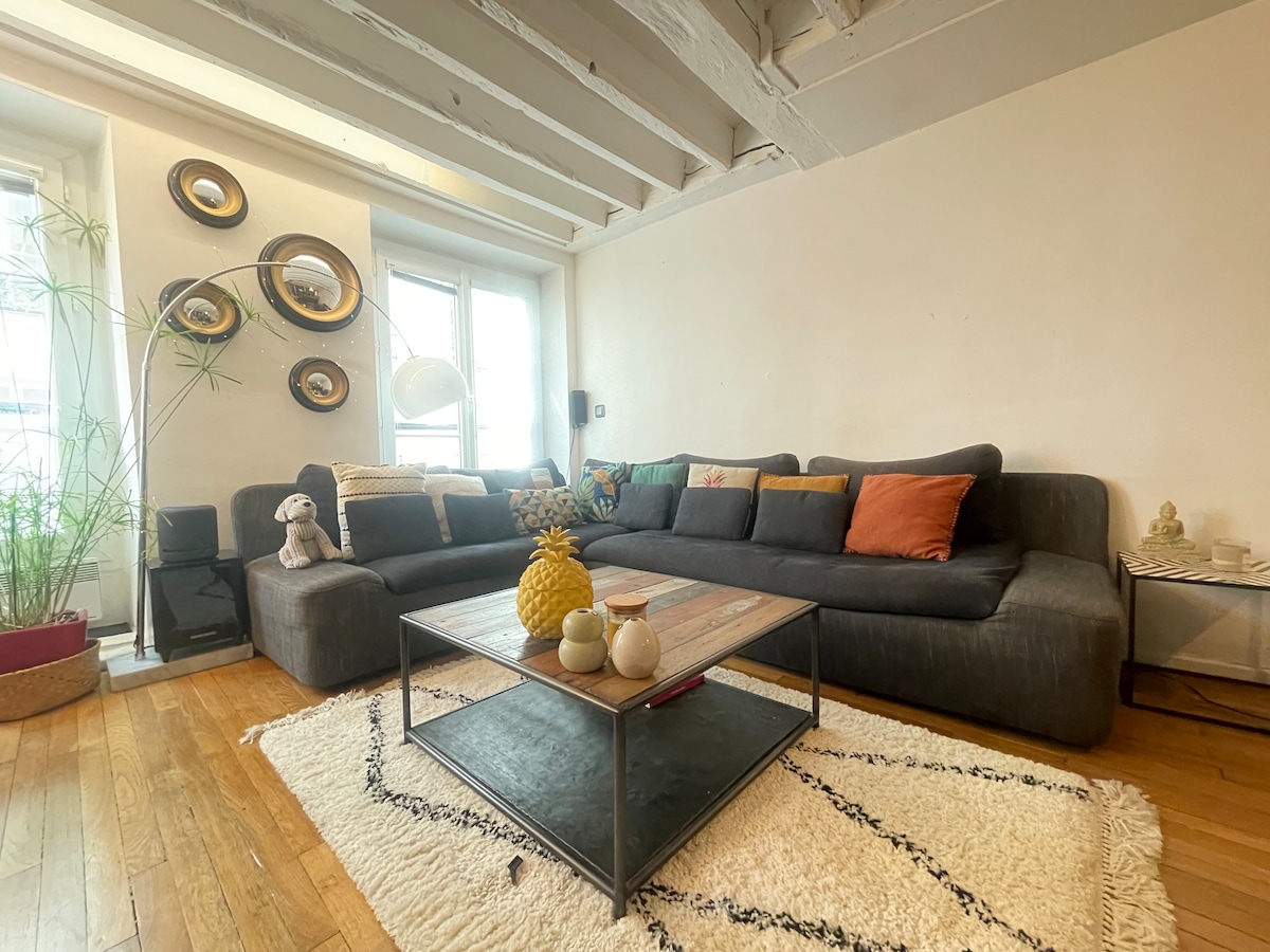 Top Airbnb: Beautiful 40 m2 apartment in Paris center, Montorgueil in Paris 2e Arrondissement
