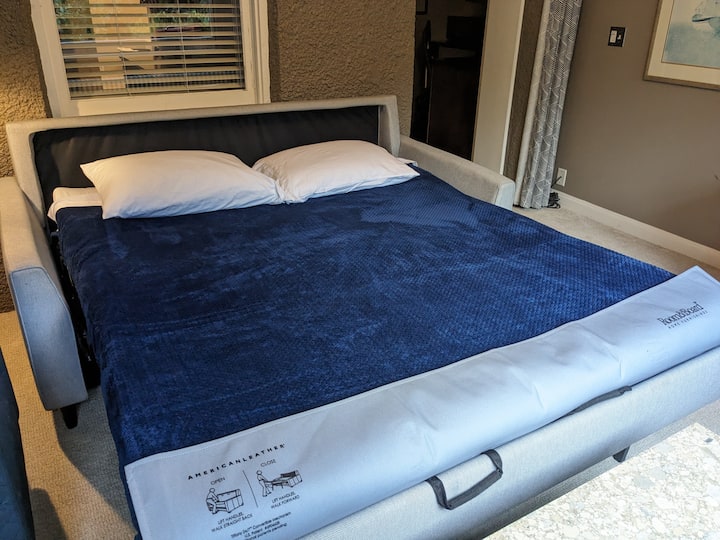 Najlepšia rozkladacia pohovka vo svojej triede.  Berin by Room and Board/American Leather. 