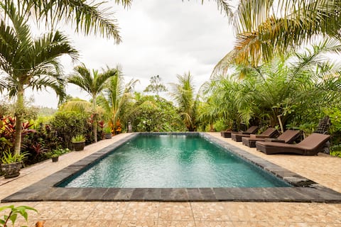 Bungalow with rice field view @pinkbarrelbalii