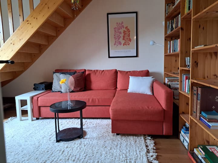 Living room with optional sofa bed (incl. top mattress)
