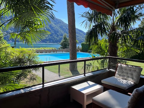 3 rooms condo with pool on the Lugano lake