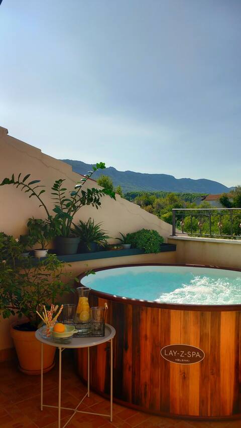 Specious loft with hot tub on terrace